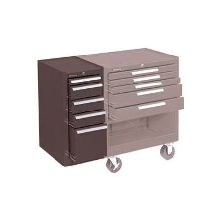 KENNEDY Kennedy K1800 Series 13-5/8inW X 18inD X 29inH 5 Drawer Brown Hang-On Side Cabinet 185XB